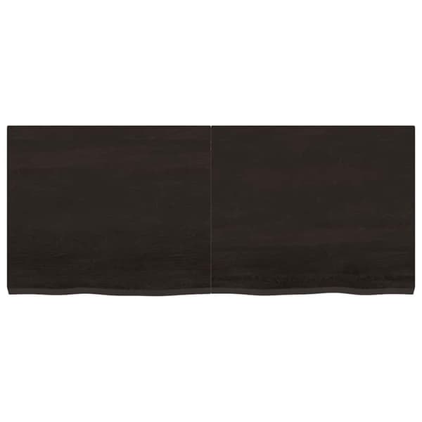 vidaXL Vägghylla mörkbrun 120x50x(2-4) cm behandlad massiv ek