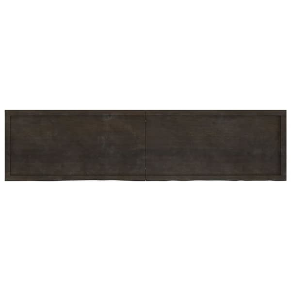 vidaXL Vägghylla mörkbrun 200x50x(2-6) cm behandlad massiv ek