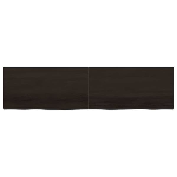 vidaXL Vägghylla mörkbrun 200x50x(2-6) cm behandlad massiv ek