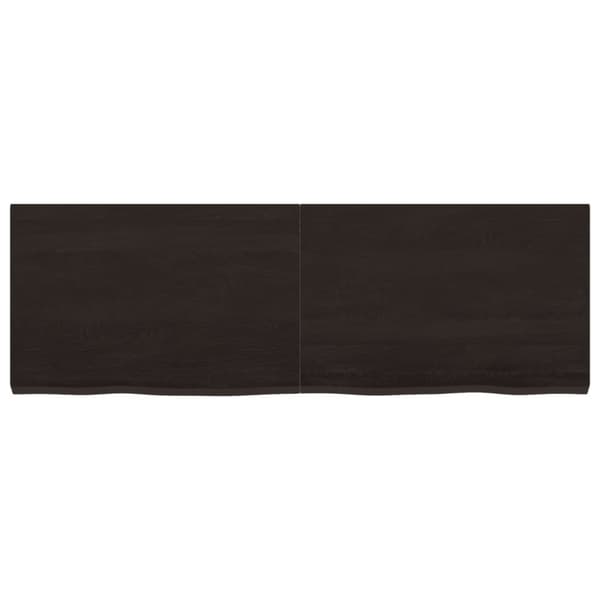 vidaXL Vegghylle mørkebrun 120x40x(2-4) cm behandlet heltre eik