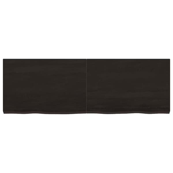vidaXL Vegghylle mørkebrun 120x40x(2-4) cm behandlet heltre eik