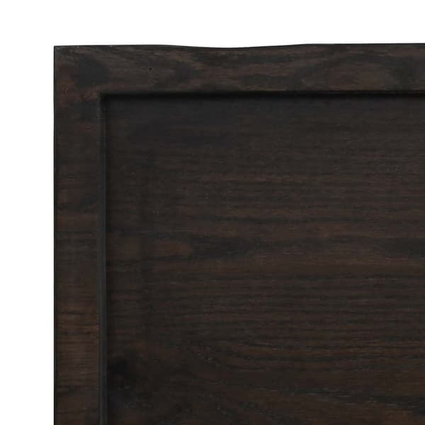 vidaXL væghylde 180x30x(2-6) cm behandlet massivt egetræ mørkebrun