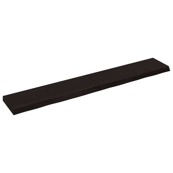 vidaXL væghylde 180x30x(2-6) cm behandlet massivt egetræ mørkebrun