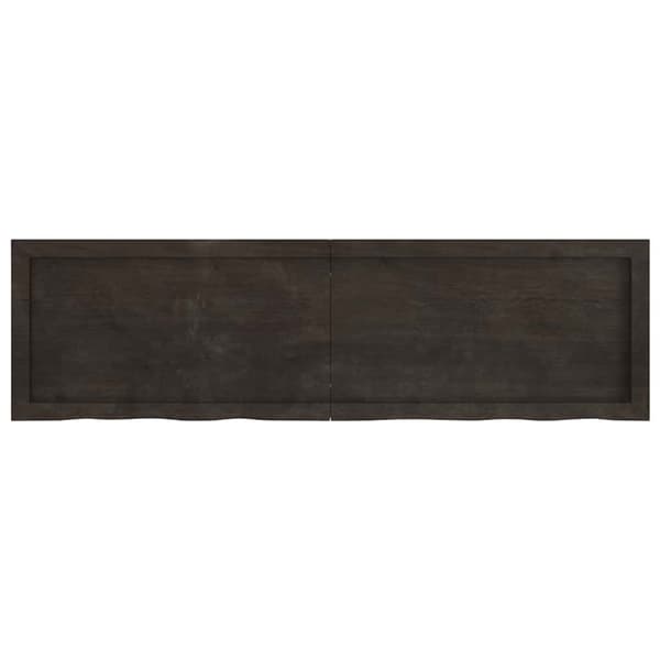 vidaXL væghylde 140x40x(2-6) cm behandlet massivt egetræ mørkebrun