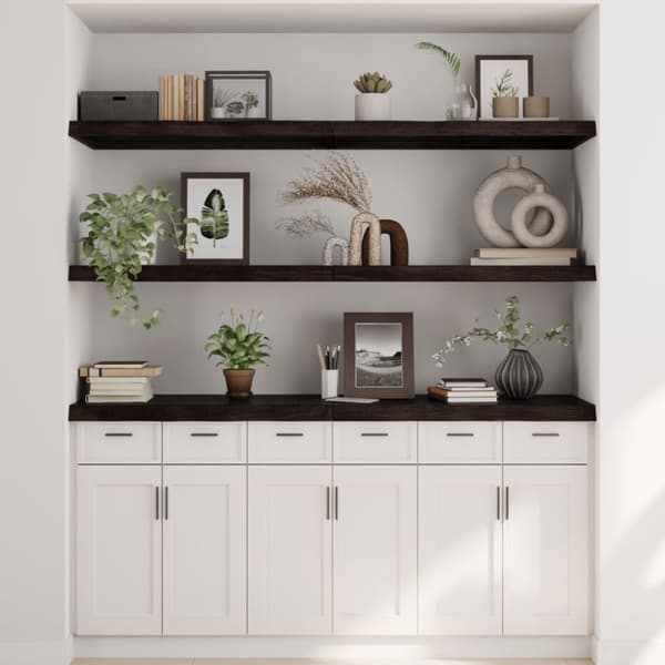vidaXL væghylde 160x60x(2-6) cm behandlet massivt egetræ mørkebrun