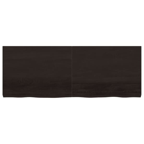 vidaXL væghylde 160x60x(2-6) cm behandlet massivt egetræ mørkebrun