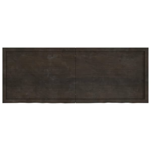 vidaXL væghylde 160x60x(2-6) cm behandlet massivt egetræ mørkebrun