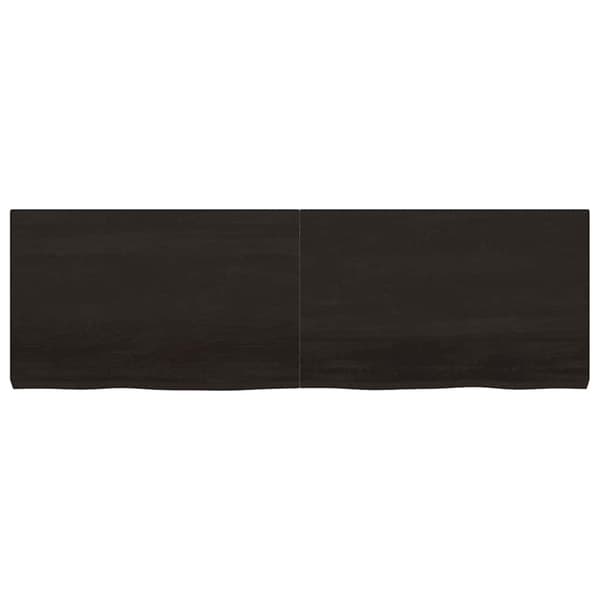 vidaXL væghylde 160x50x(2-6) cm behandlet massivt egetræ mørkebrun