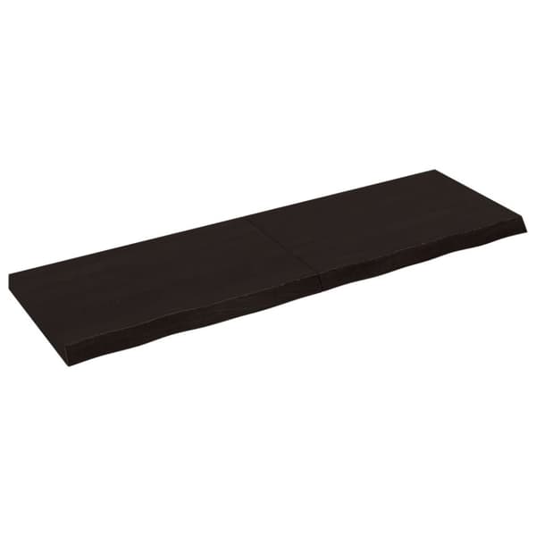 vidaXL væghylde 160x50x(2-6) cm behandlet massivt egetræ mørkebrun