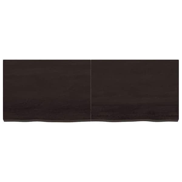 vidaXL væghylde 140x50x(2-6) cm behandlet massivt egetræ mørkebrun