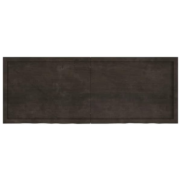 vidaXL Vägghylla mörkbrun 160x60x(2-4) cm behandlad massiv ek