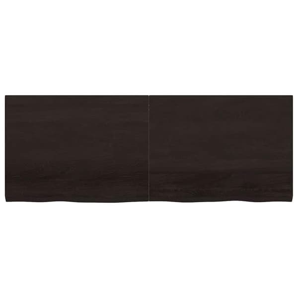 vidaXL Vägghylla mörkbrun 160x60x(2-4) cm behandlad massiv ek