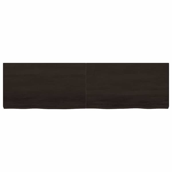 vidaXL Vägghylla mörkbrun 180x50x(2-6) cm behandlad massiv ek