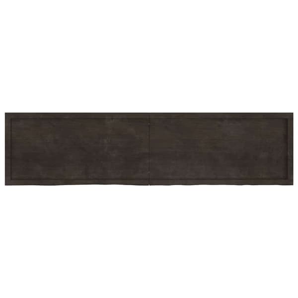 vidaXL væghylde 200x50x(2-4) cm behandlet massivt egetræ mørkebrun