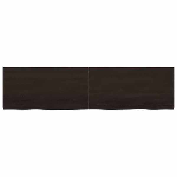 vidaXL Vägghylla mörkbrun 200x50x(2-4) cm behandlad massiv ek
