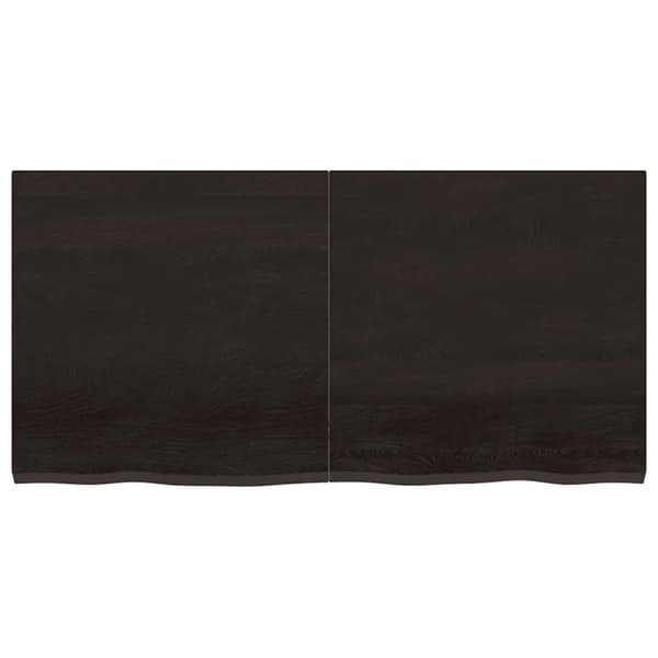 vidaXL Vägghylla mörkbrun 120x60x(2-4) cm behandlad massiv ek