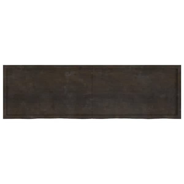 vidaXL væghylde 200x60x(2-6) cm behandlet massivt egetræ mørkebrun