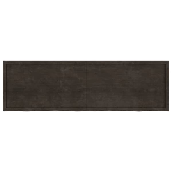 vidaXL væghylde 200x60x(2-6) cm behandlet massivt egetræ mørkebrun