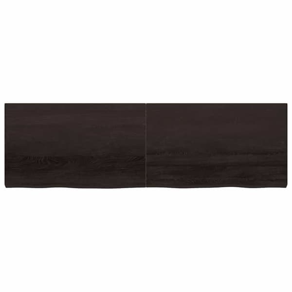 vidaXL væghylde 200x60x(2-6) cm behandlet massivt egetræ mørkebrun