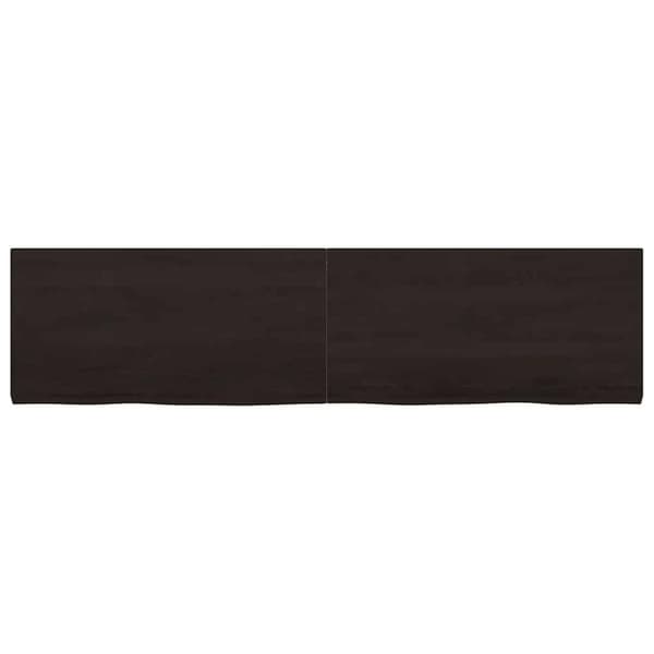 vidaXL væghylde 160x40x(2-4) cm behandlet massivt egetræ mørkebrun