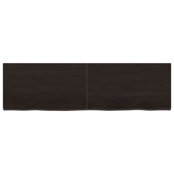 vidaXL væghylde 140x40x(2-4) cm behandlet massivt egetræ mørkebrun