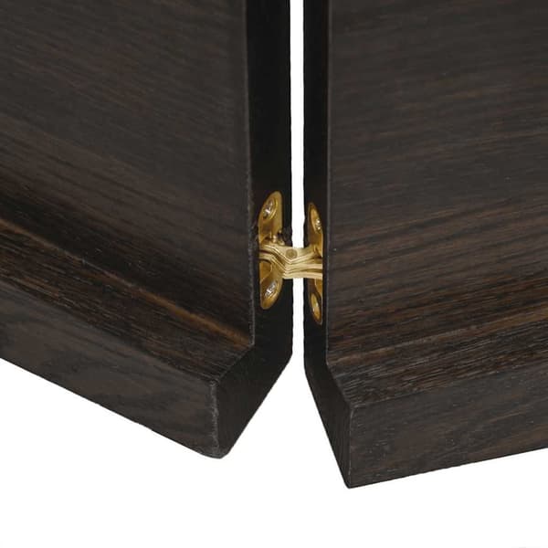 vidaXL væghylde 140x40x(2-4) cm behandlet massivt egetræ mørkebrun