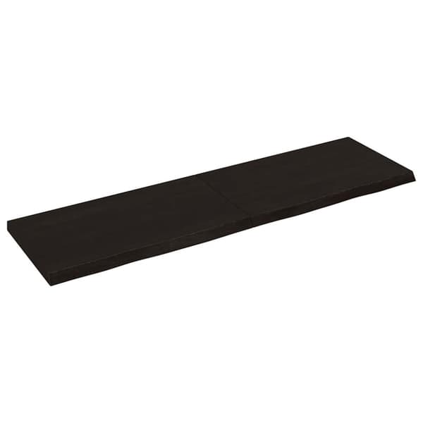 vidaXL væghylde 140x40x(2-4) cm behandlet massivt egetræ mørkebrun