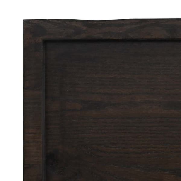 vidaXL Vägghylla mörkbrun 140x40x(2-4) cm behandlad massiv ek