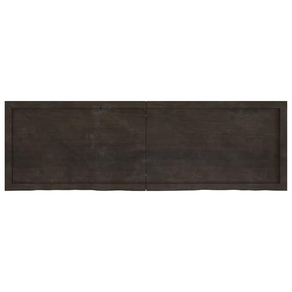 vidaXL Vägghylla mörkbrun 160x50x(2-4) cm behandlad massiv ek