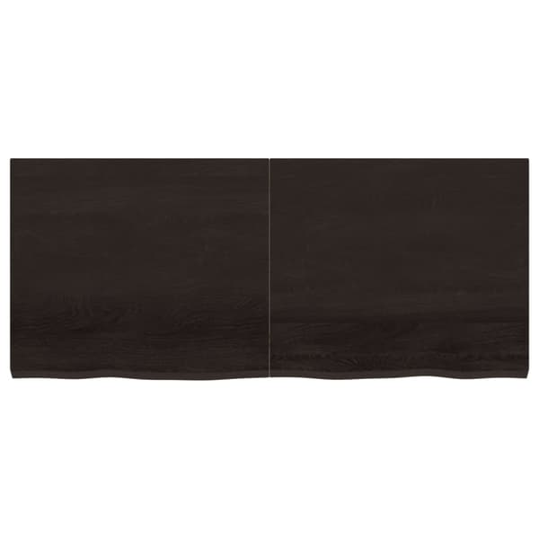vidaXL væghylde 140x60x(2-4) cm behandlet massivt egetræ mørkebrun