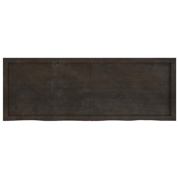 vidaXL væghylde 140x50x(2-4) cm behandlet massivt egetræ mørkebrun