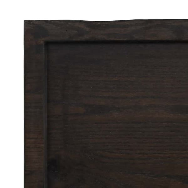 vidaXL væghylde 140x50x(2-4) cm behandlet massivt egetræ mørkebrun