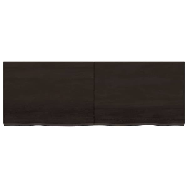 vidaXL væghylde 140x50x(2-4) cm behandlet massivt egetræ mørkebrun