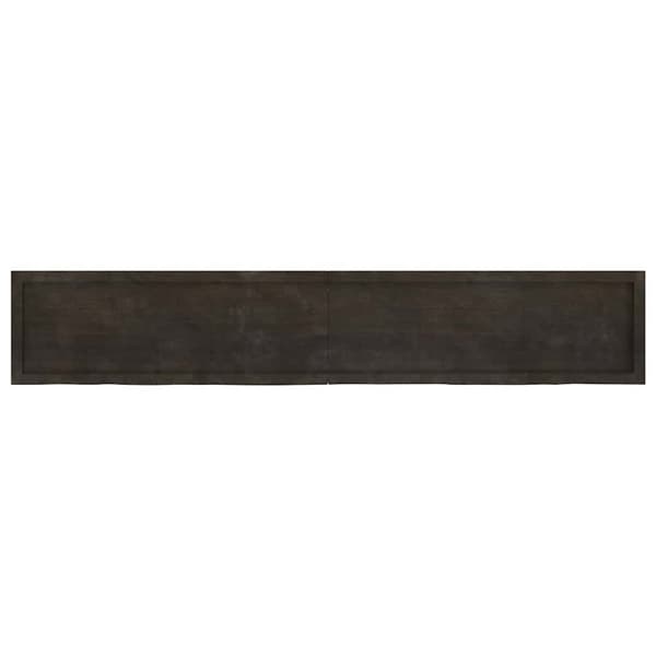 vidaXL væghylde 220x40x(2-4) cm behandlet massivt egetræ mørkebrun