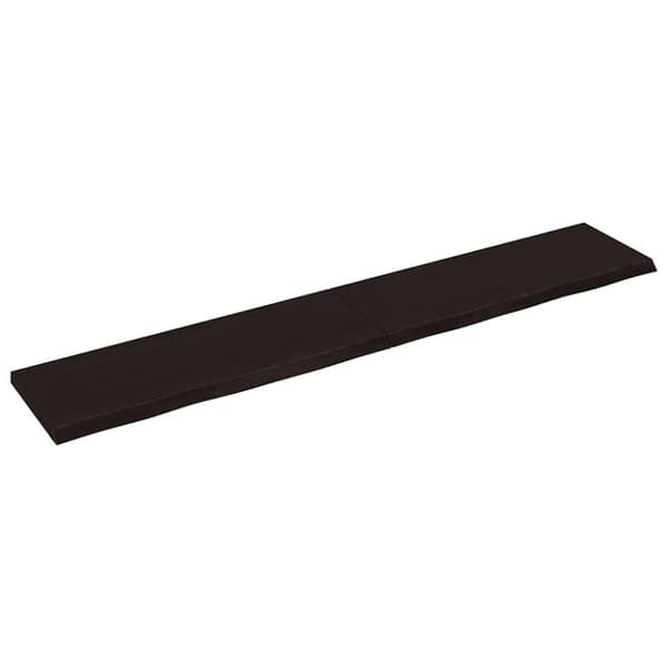 vidaXL væghylde 220x40x(2-4) cm behandlet massivt egetræ mørkebrun