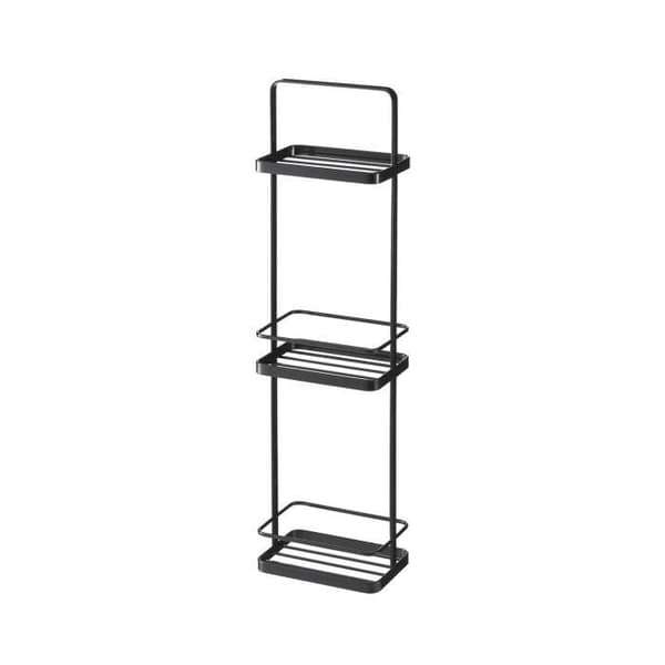 Badrumshylla med 3 nivåer - H67 cm - 18 cm X 12 cm X 67 cm - CaliCosy Black