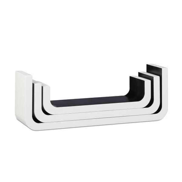 Relaxdays U-formad vägg flytande hylla Set med 3 MDF-färgat fack 40 cm brett - 4052025960469