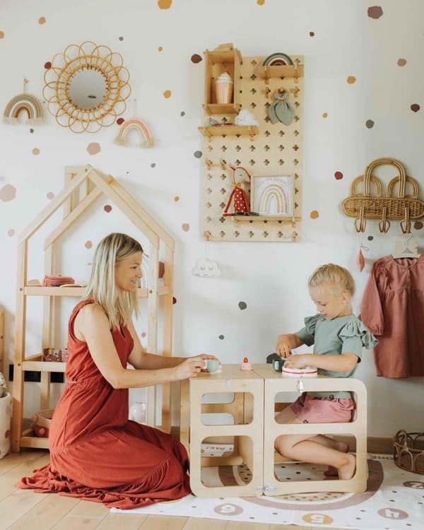 Pegboard-hylly, lastenhuoneen hyllyt Pegboard-järjestäjä Kelluvat hyllyt tai Pegboard-näyttötelineet Pegboard-seinä Montessori-hyllyt