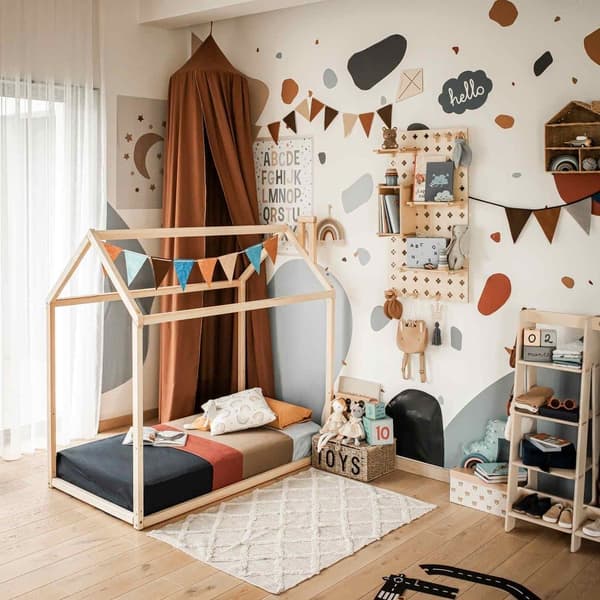 Pegboard-hylly, lastenhuoneen hyllyt Pegboard-järjestäjä Kelluvat hyllyt tai Pegboard-näyttötelineet Pegboard-seinä Montessori-hyllyt