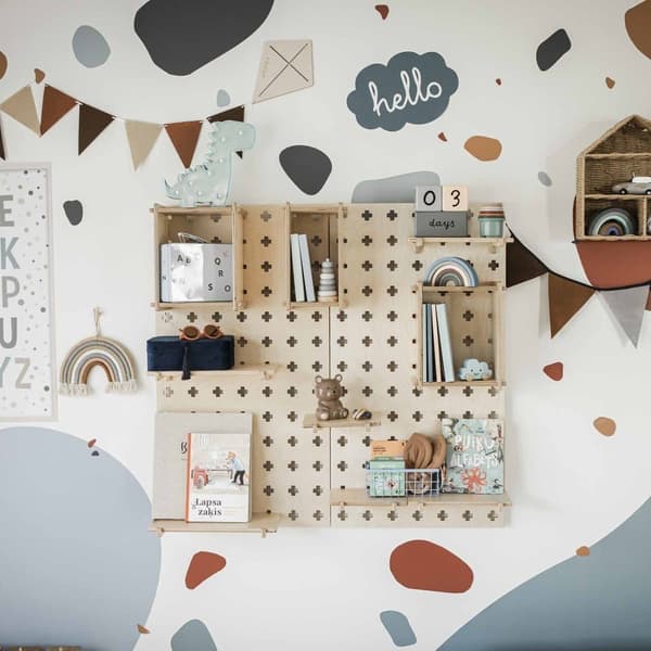 Kelluvat hyllyt Pegboard Seinähyllyt Pöytäjärjestäjä, Riippuhylly Peg board Puu kelluva hylly Kelluva puinen hylly, Lasten vaatekaappi