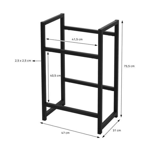 Juomalaatikkoteline 2 laatikkoa 47x31x75,5 cm antrasiittiteräs ML design