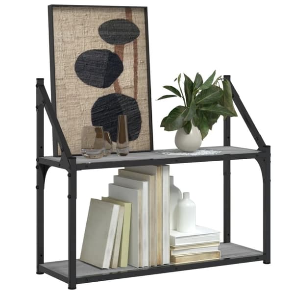 vidaXL vægreol m. 2 hylder 60x21x51 cm konstrueret træ grå sonoma-eg