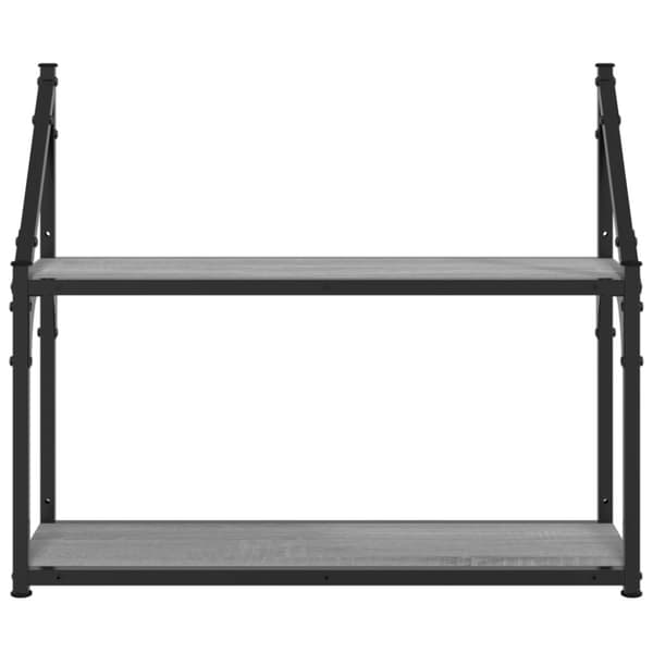 vidaXL vægreol m. 2 hylder 60x21x51 cm konstrueret træ grå sonoma-eg