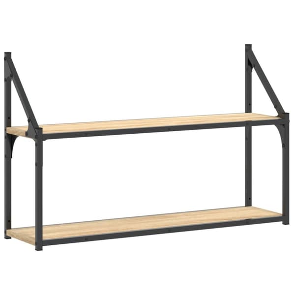 vidaXL Vägghylla 2 hyllor sonoma-ek 80x21x51 cm konstruerat trä