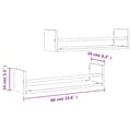 Miniatyrbilde 8 av 8: vidaXL Vegghyller med stenger 2 stk sonoma eik 60x16x14 cm