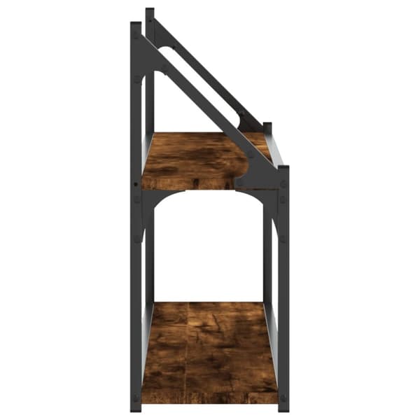 vidaXL vægreol med 2 hylder 80x21x51 cm konstrueret træ røgfarvet eg