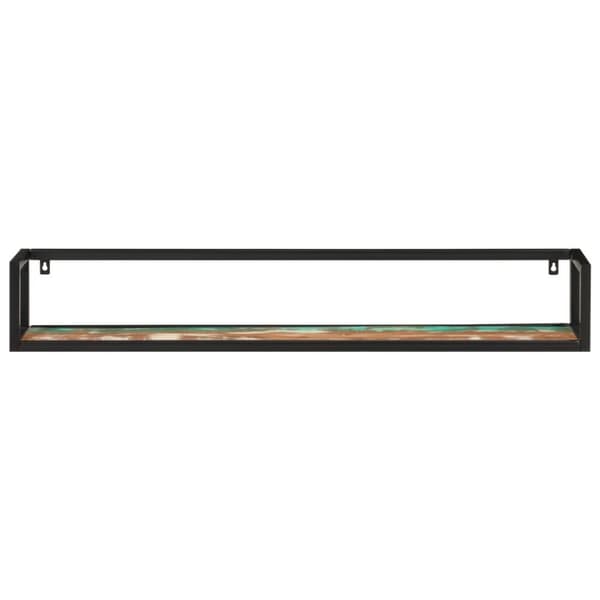 vidaXL Vegghyller 2 stk 110x17x17 cm gjenvunnet heltre og jern