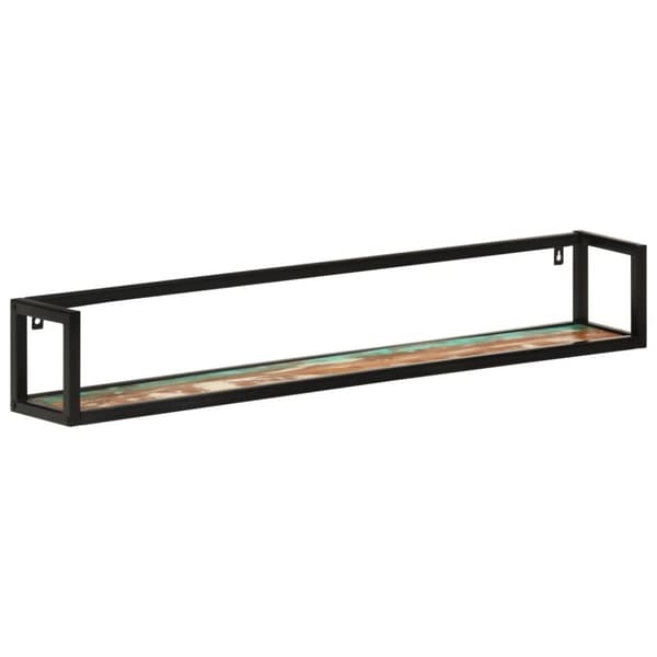 vidaXL Vegghyller 2 stk 110x17x17 cm gjenvunnet heltre og jern