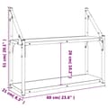 Miniatyrbillede 8 af 8: vidaXL vægreol med 2 hylder 60x21x51 cm konstrueret træ brunt egetræ