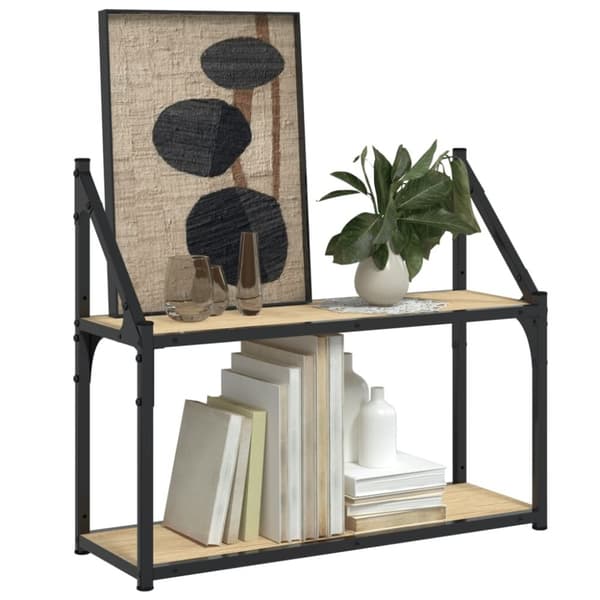 vidaXL vægreol med 2 hylder 60x21x51 cm konstrueret træ sonoma-eg
